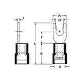 NYLON INSULATED DOUBLE CRIMP LOCKING SPADE TERMINALS