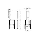 NYLON INSULATED LIPPED BLADE DOUBLE CRIMP TERMINALS